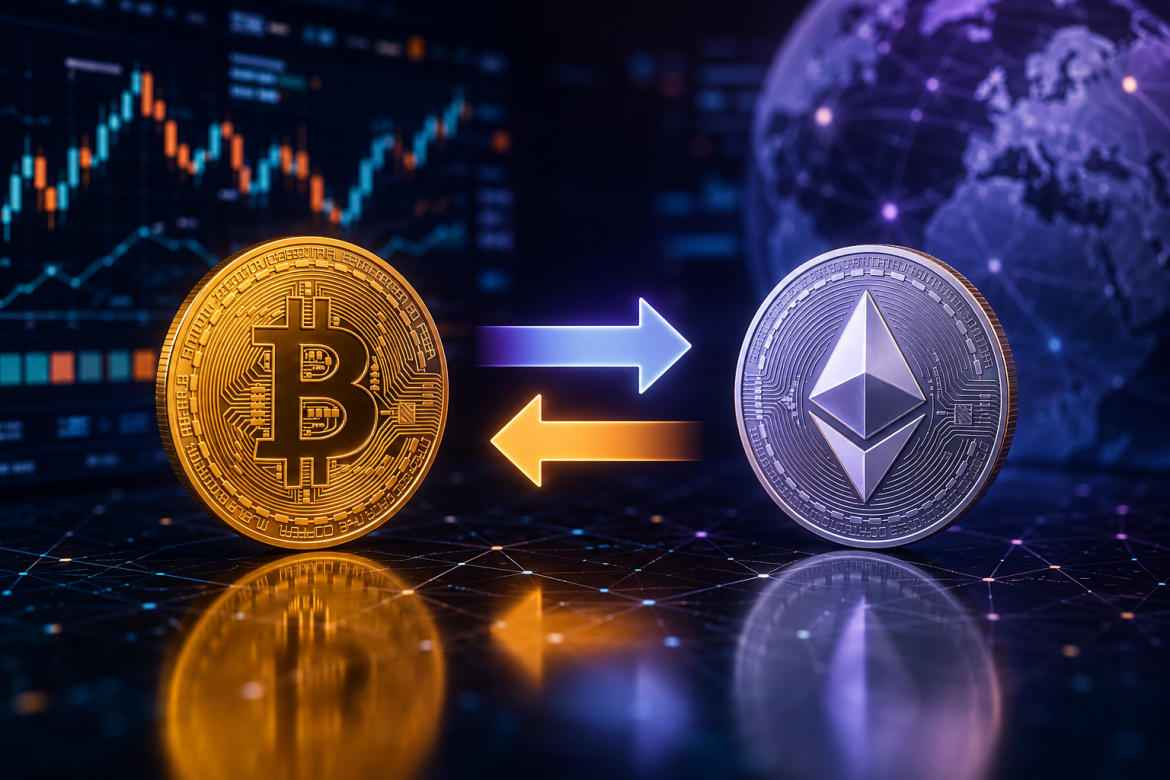 Обмін Bitcoin (BTC) на Ethereum (ETH)